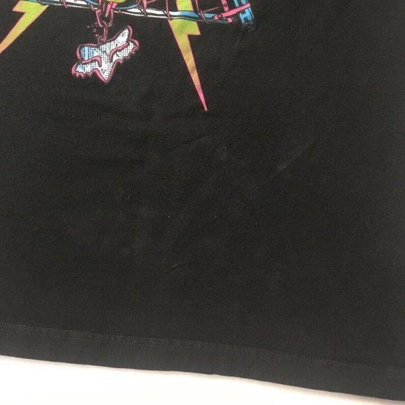 #DD Fox Racing Multicolored graphic Logo T Shirt large skull lightning foxhead - Picture 8 of 10